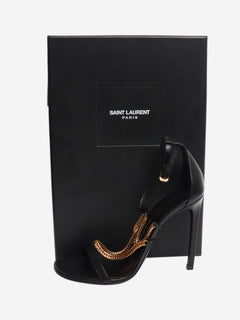 Black and gold chain heels - size EU 38 (UK 5) Heels Saint Laurent 