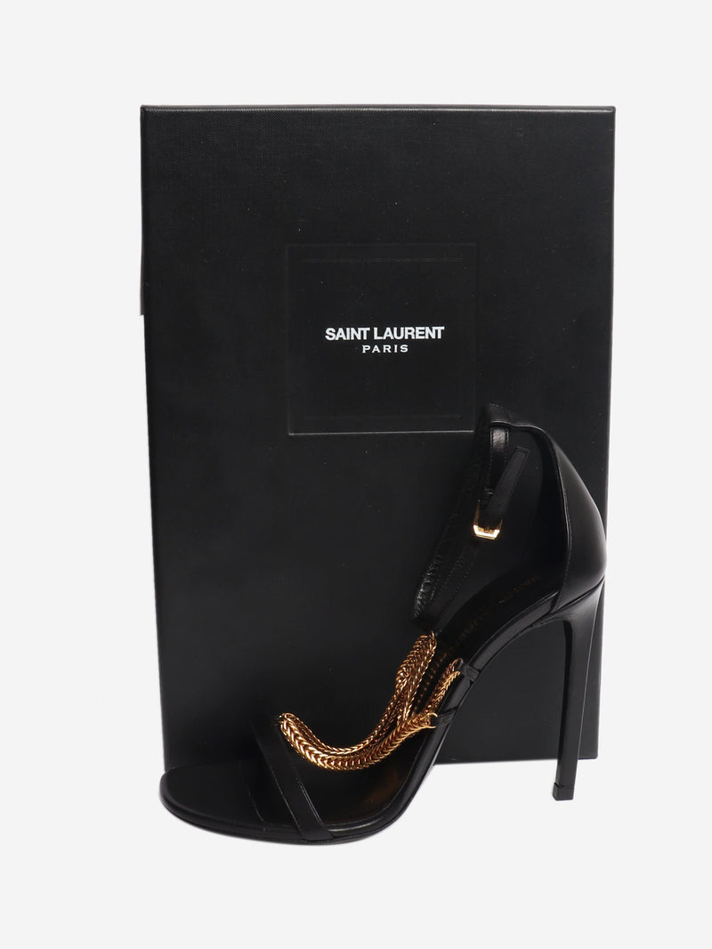 Black and gold chain heels - size EU 38 (UK 5) Heels Saint Laurent 