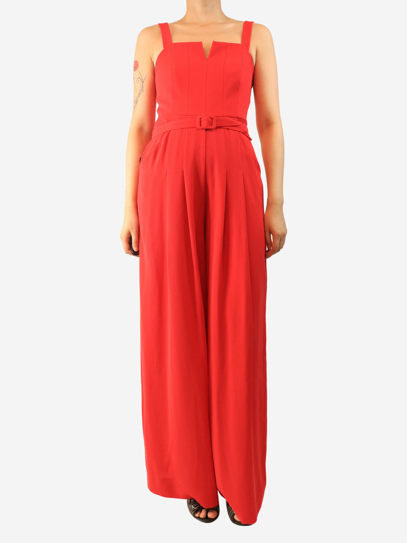 sleeveless wide leg jumpsuit