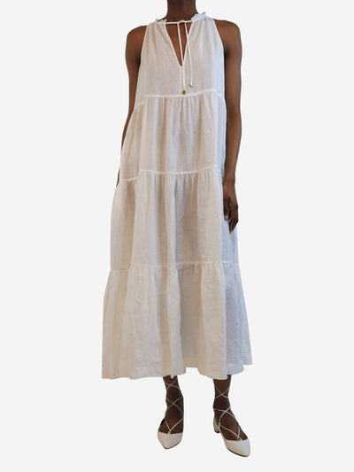 White sleeveless tiered midi dress - size XS Dresses Heidi Klein 