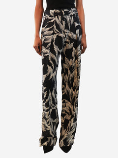 Black and white patterned trousers - size UK 8