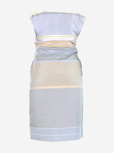 Margaret Howell Multicolour sleeveless silk striped midi dress - size UK 12