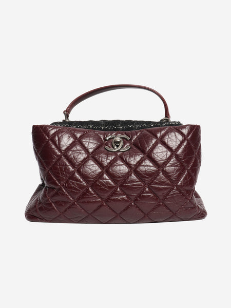 Burgundy Portobello leather tote bag product image