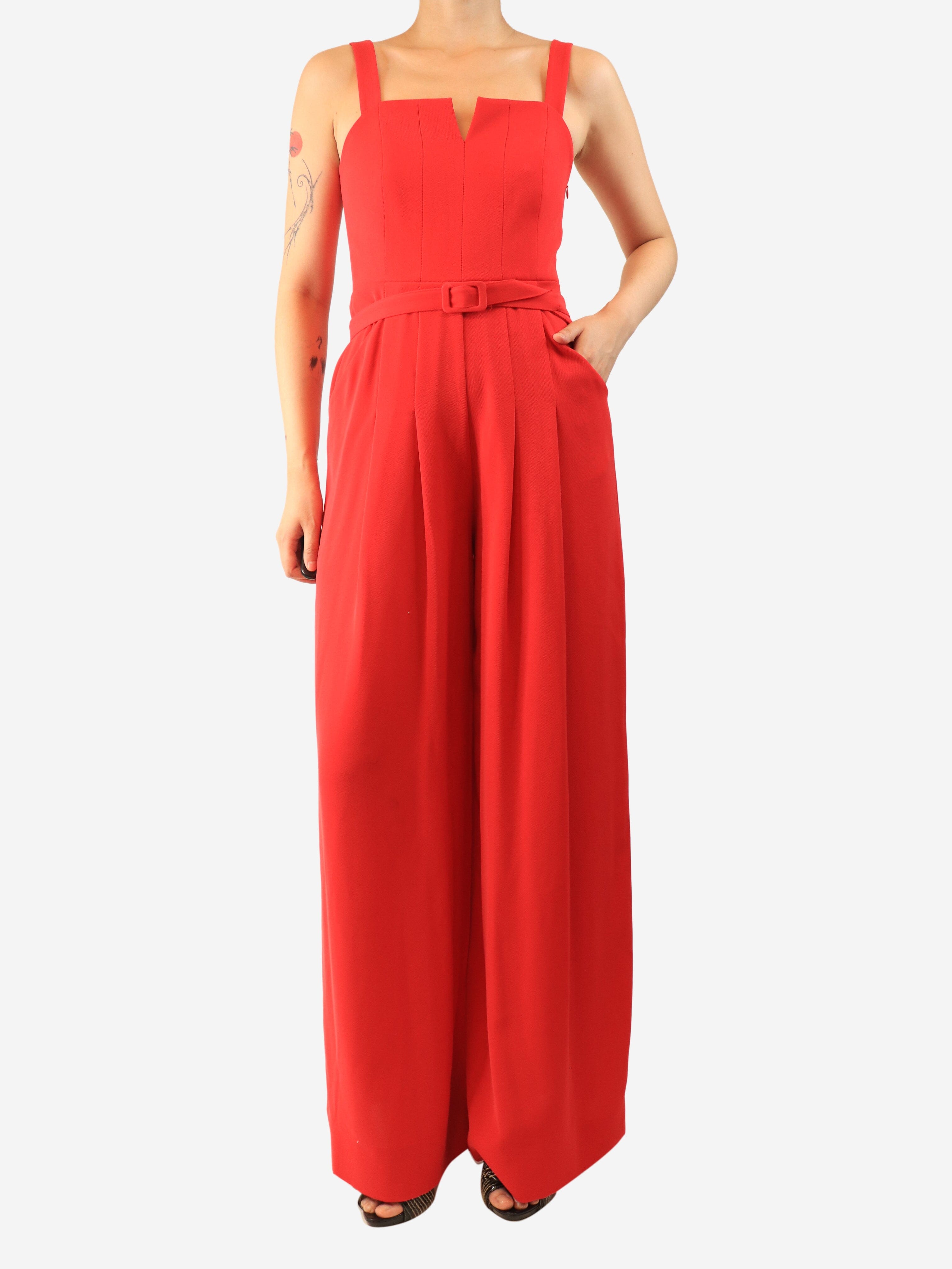 Red sleeveless wide-leg jumpsuit - size UK 8 Jumpsuits ME+EM 