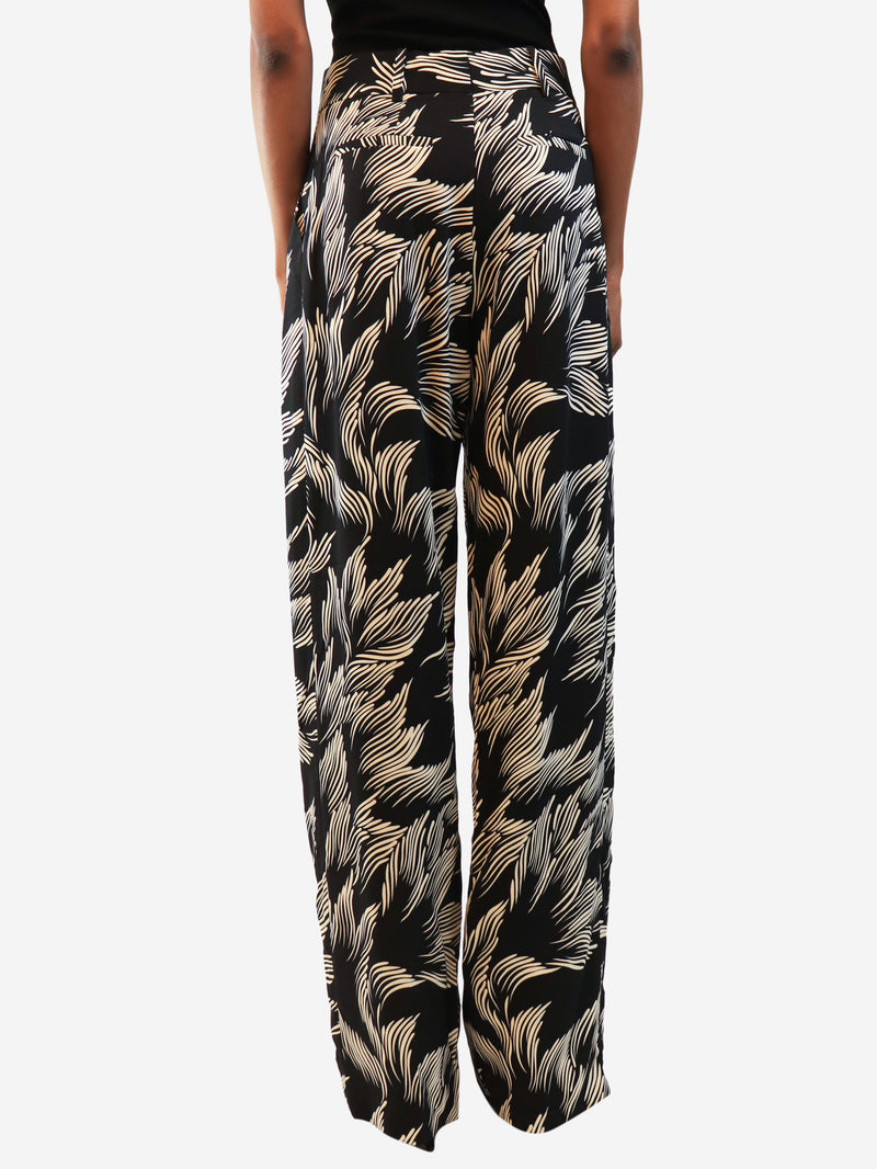 Black and white patterned trousers - size UK 8