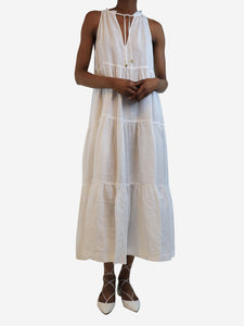 Heidi Klein White sleeveless tiered midi dress - size XS