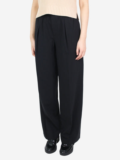 Black wool-blend elasticated waist trousers - size M Trousers 6397 