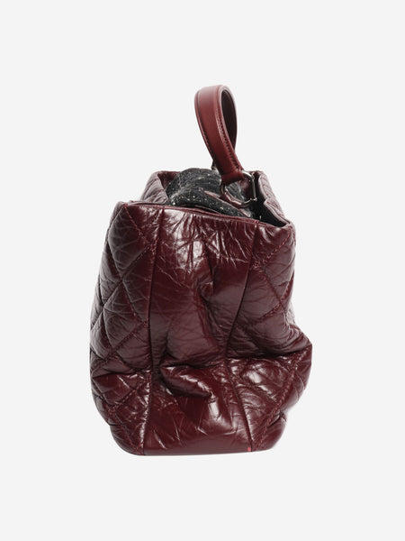 Burgundy Portobello leather tote bag alternate image
