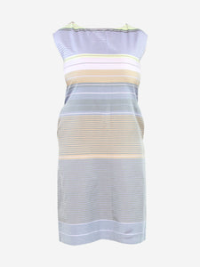 Margaret Howell Multicolour sleeveless silk striped midi dress - size UK 12