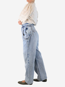 WE11DONE Light blue mid-rise wide-leg jeans - size XS