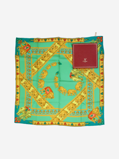 Green elephant printed scarf Scarves Cartier 