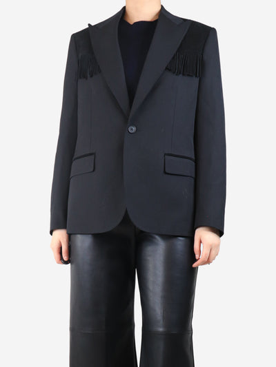 Black wool blazer with suede tassels - size UK 10 Coats & Jackets Polo Ralph Lauren 