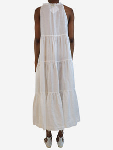 Heidi Klein White sleeveless tiered midi dress - size XS