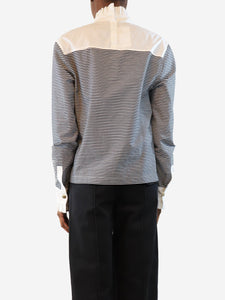 Philosophy Black and white striped high-neck blouse - size UK 6