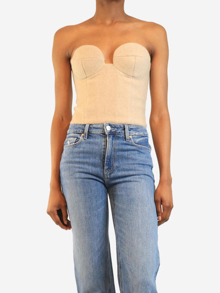 Neutral cashmere bustier - size UK 6 product image