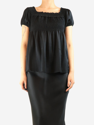 Black silk smock top - size UK 14 Tops Chanel 