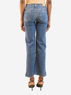 Blue Leenah wide-leg jeans - size UK 6 Denim Paige 