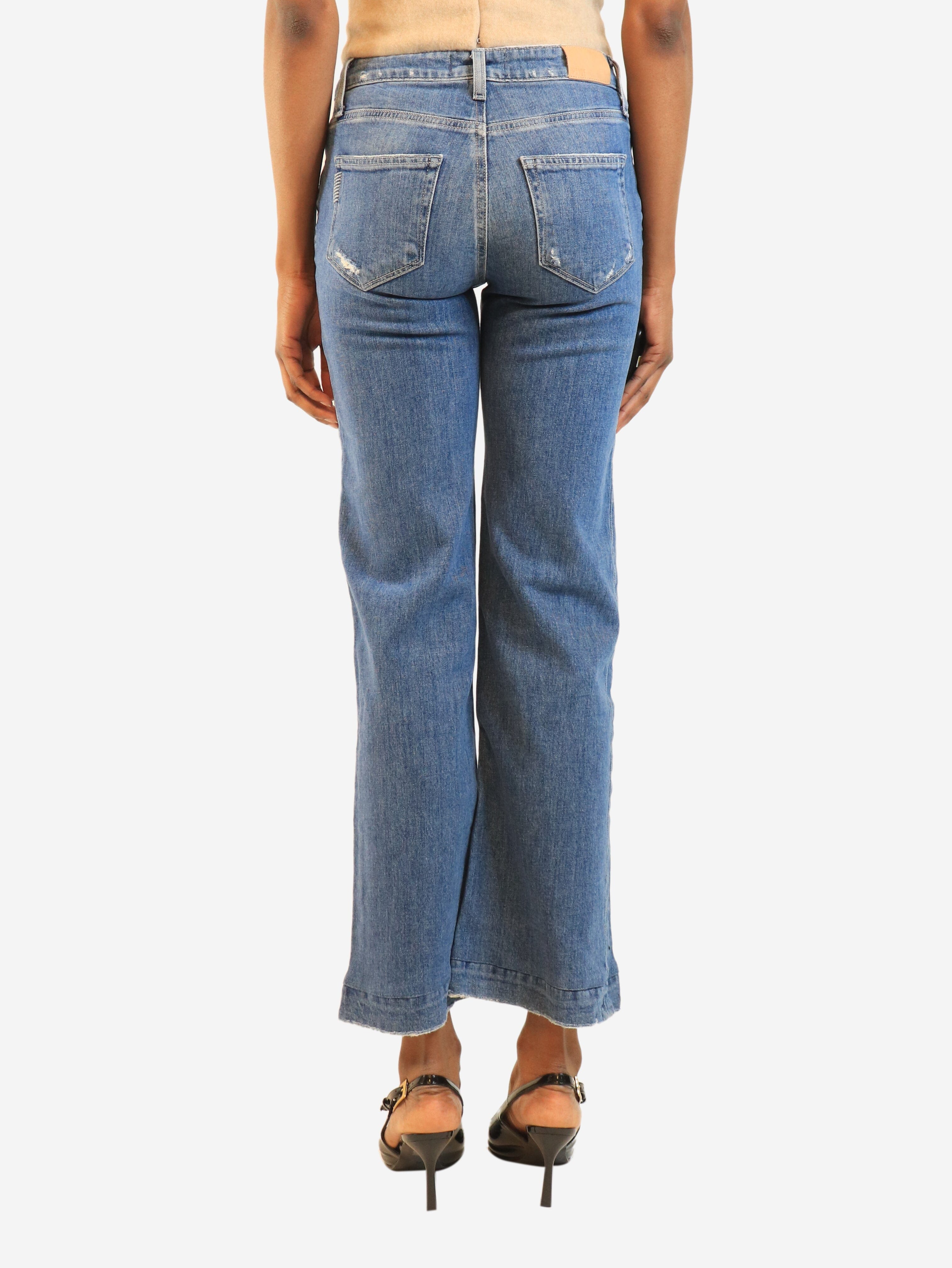 Blue Leenah wide-leg jeans - size UK 6 Denim Paige 