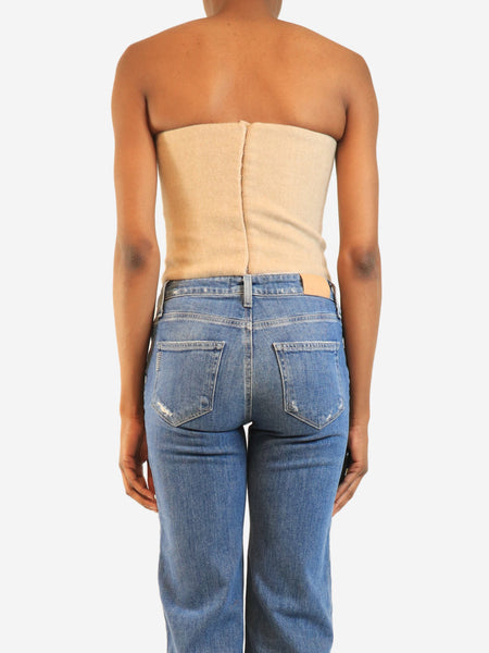 Neutral cashmere bustier - size UK 6 alternate image