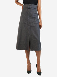 G. Label by Goop Grey wool midi skirt - size UK 4