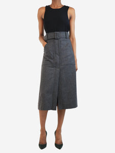 G. Label by Goop Grey wool midi skirt - size UK 4