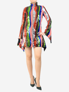 Halpern Multicolour sequin mini dress - size UK 10