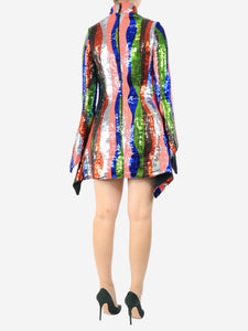 Halpern Multicolour sequin mini dress - size UK 10