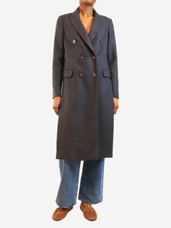 Navy double-breasted cashmere coat - size UK 8 Coats & Jackets Brunello Cucinelli 