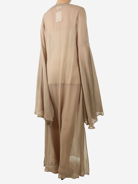 Brown semi see-through maxi dress - size S alternate image