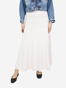 Joslin White button-front knit skirt - size XS