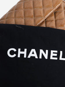 Chanel Caramel 2008 medium diamond-quilted patent lambskin Classic double flap shoulder bag