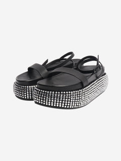 Black diamante platform sandals - size EU 39 Heels Jonathan Simkhai 
