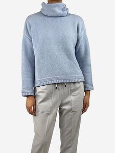 Bamford Baby blue cashmere high-neck jumper - size S