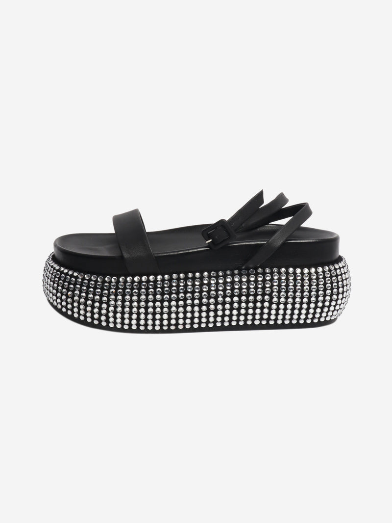 Black diamante platform sandals - size EU 39 Heels Jonathan Simkhai 
