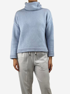 Bamford Baby blue cashmere high-neck jumper - size S