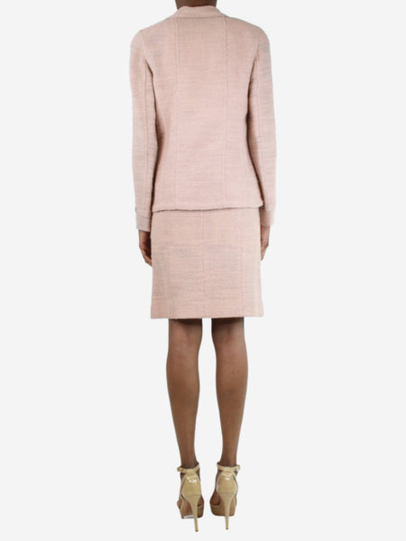 Pink tweed pleated skirt and blazer set - size UK 8 alternate image