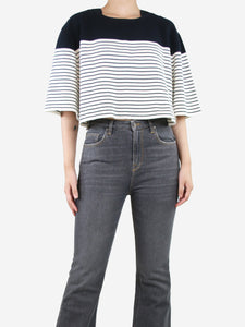 Chloe Navy blue and white striped top - size S