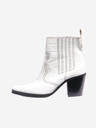 White croc embossed ankle boots - size EU 36 (UK 3)