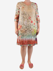 Etro Gold lurex midi dress - size UK 12