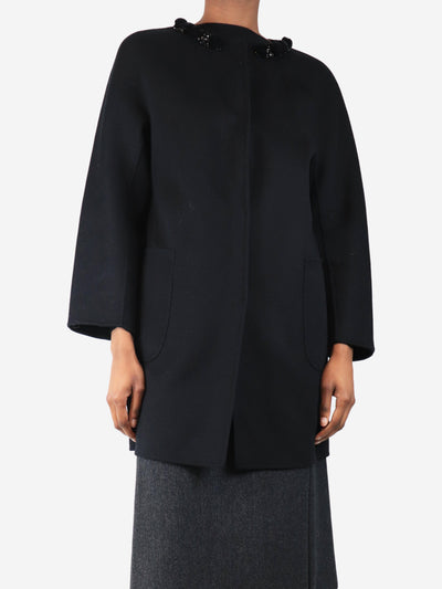 Black embellished wool-blend coat - size UK 8 Coats & Jackets Max Mara Studio 
