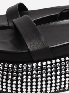 Black diamante platform sandals - size EU 39 Heels Jonathan Simkhai 