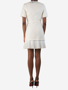 Sandro Cream boucle belted mini dress - size UK 6