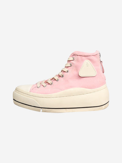 Pink denim high-top trainers - size EU 38 (UK 5) Trainers R13 