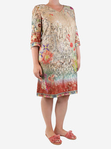 Etro Gold lurex midi dress - size UK 12