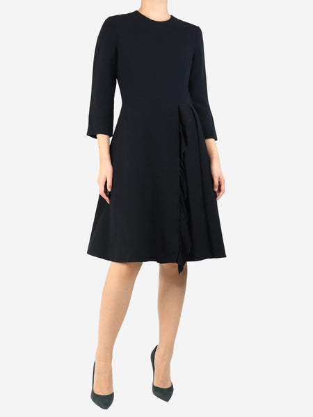 Black 3/4 sleeve A line dress - size UK 10 product image