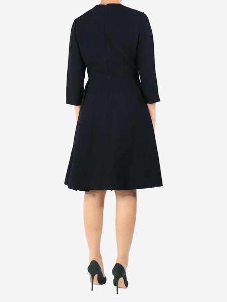 Black 3/4 sleeve A line dress - size UK 10 alternate image