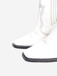 Ganni White croc embossed ankle boots - size EU 36 (UK 3)