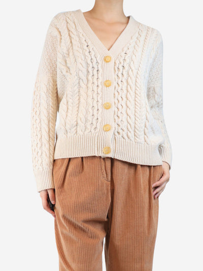 Cream cable knit cardigan - size S Knitwear & Daughter 