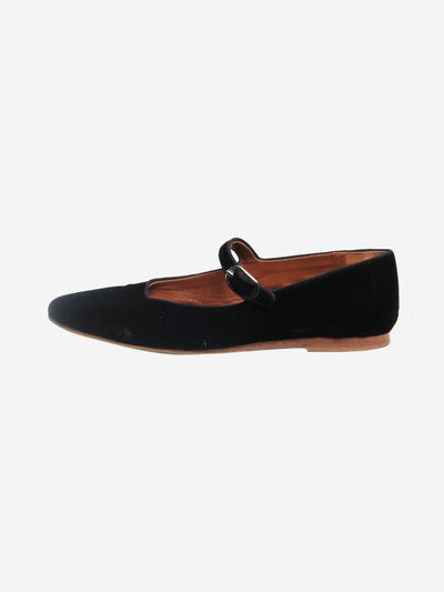 Black Mary Jane velvet flats - size EU 42 Flat Shoes Le Monde Beryl 