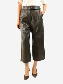 Khaki lambskin culottes - size UK 12 Trousers Altuzarra 